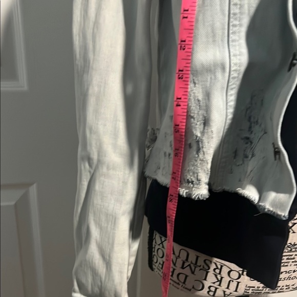 Women's Cream Denim Jacket - Picture 7 of 9